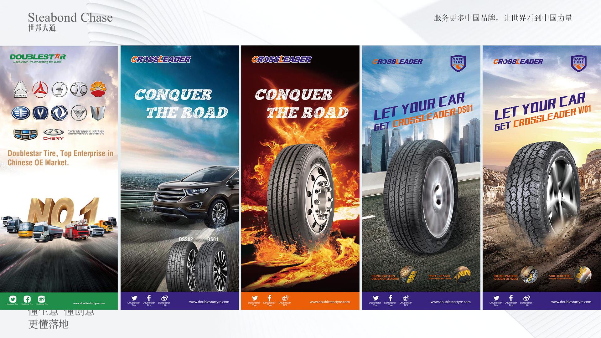 世邦大通轮胎企业易拉宝设计效果图品牌全案策划